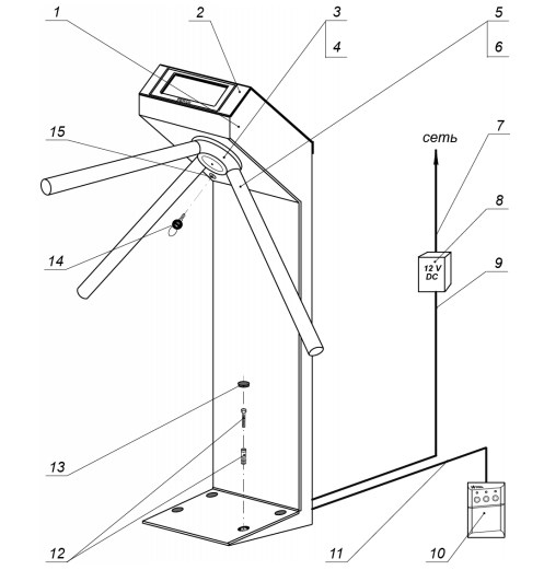 Схема подключения турникета